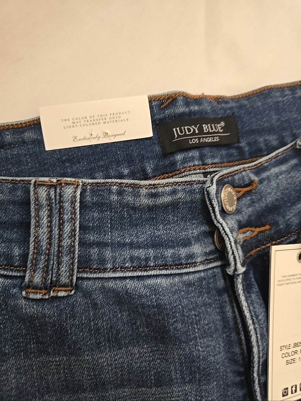 Judy Blue Denim Straight Leg Jeans in Medium Blue Wash - Picture 2 of 9